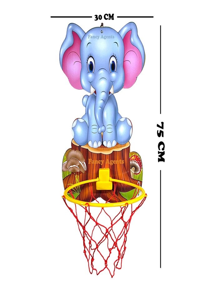 Fancy Agents Basket Ball for Kids for Boys/Girls| Elephant Animal Basketball Set|Basketball Portable Set with Hanging Board, Ring Net for Indoor and Outdoor Games| Birthday & Return Gift Set Standard - Image 4